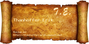 Thanhoffer Erik névjegykártya